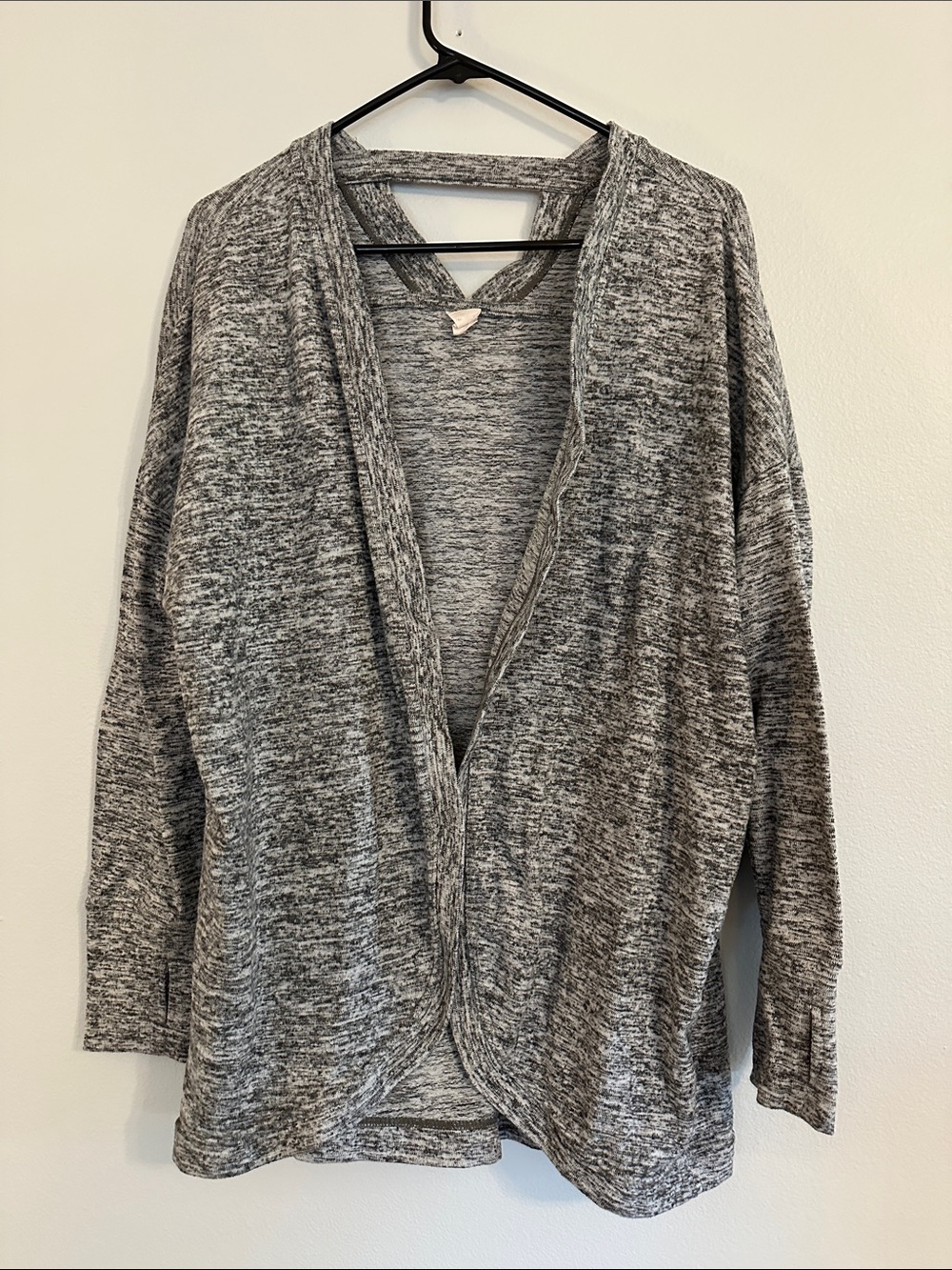 Grey Open-Front Cardigan